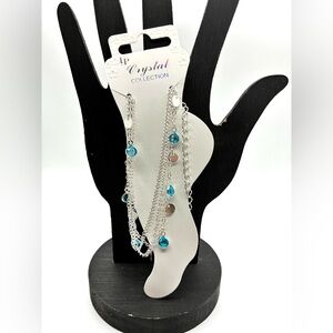 Silver and Blue Anklet